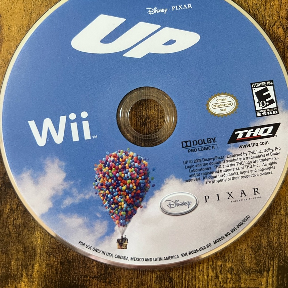 Disney Pixar Up Nintendo Wii, 2009 DISC ONLY